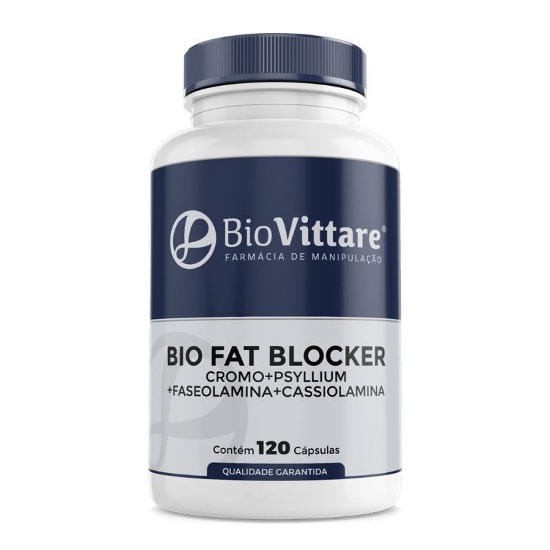 Bio Fat Blocker | Bloqueador de Gorduras com Picolinato de Cromo, Psyllium, Faseolamina e Cassiolamina | 120 Cápsulas