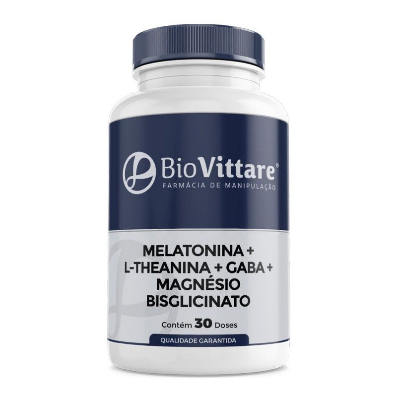 Melatonina + L-Theanina + GABA + Magnésio Bisglicinato 30 Doses