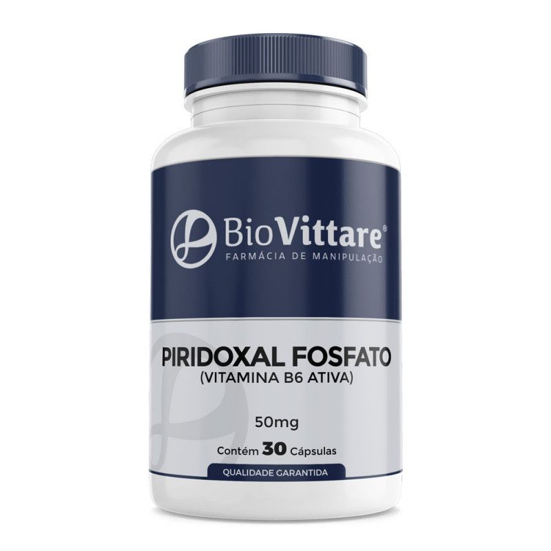 Piridoxal Fosfato (Vitamina B6 Ativa) 50mg 30 Cápsulas