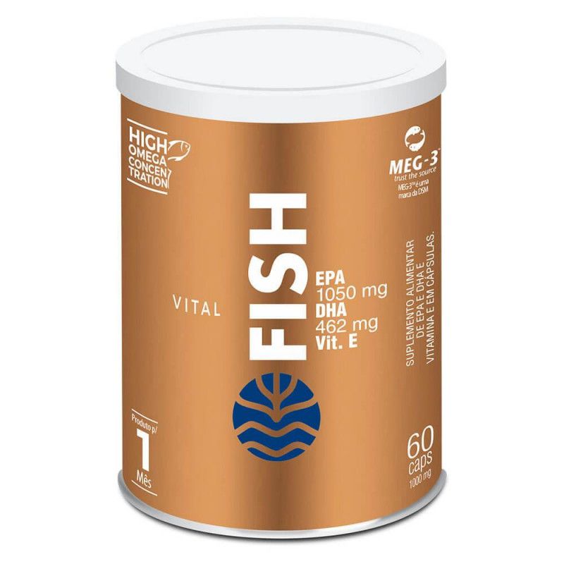 Vital Fish EPA, DHA e Vitamina E Vital Âtman 60 Cápsulas