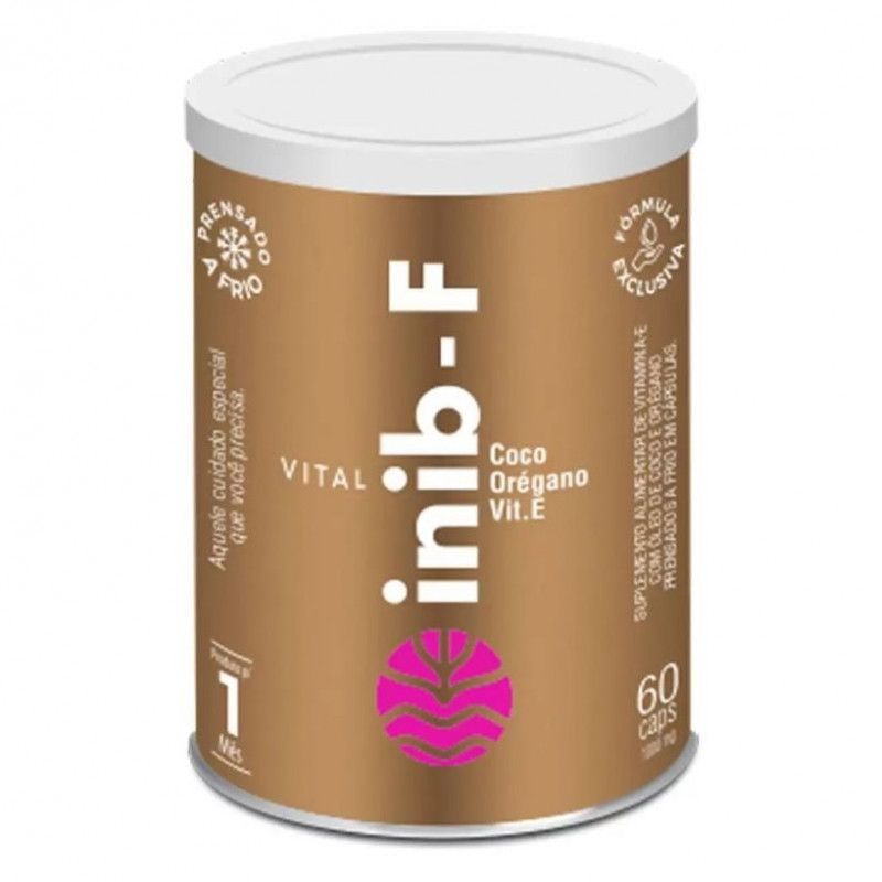 Vital Inib-F com Vitamina E, Óleo de Coco e Óregano Vital Âtman 60 Cápsulas