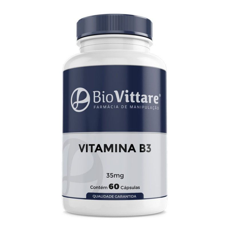 Vitamina B3 (Nicotinamida) 35mg 60 Cápsulas