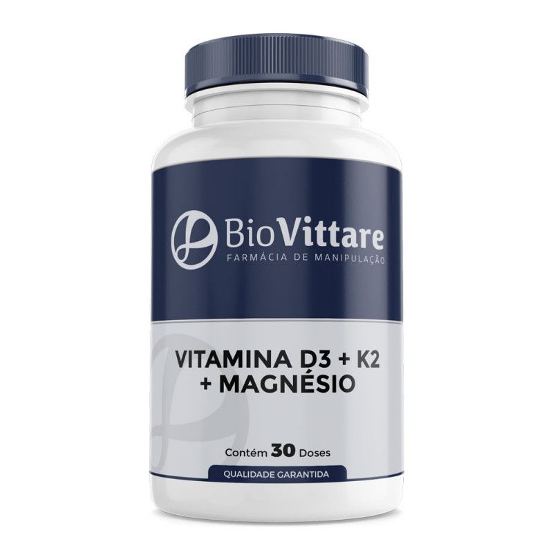Vitamina D3 + K2 MK-7 + Magnésio 30 Doses