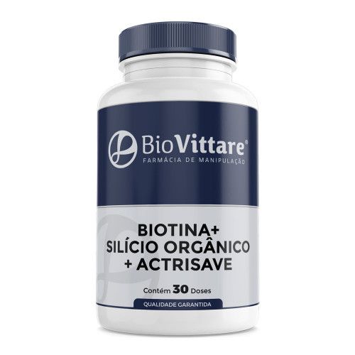 Biotina + Silício Orgânico + Actrisave 30 Doses | Antiqueda de Cabelo