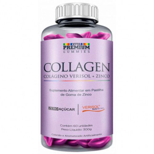 Collagen (Verisol) Vita Premium 60 Gomas Mastigáveis Sabor Uva