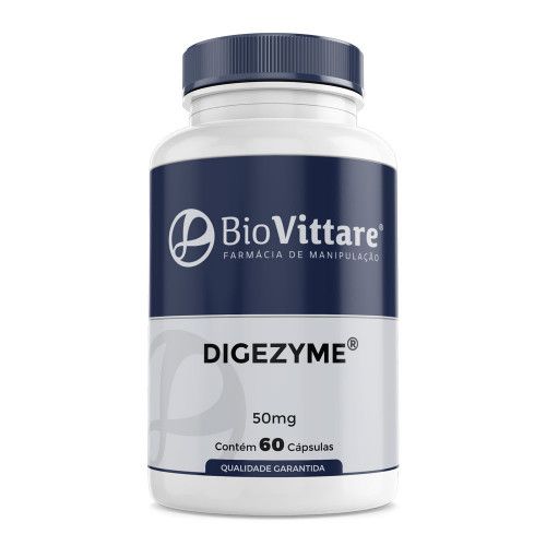 DigeZyme ® 50mg 60 Cápsulas | Enzimas Digestivas com Lactase e Celulase
