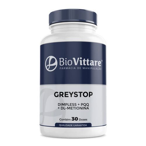 GreyStop 30 Doses (Dimpless + PQQ + Metionina) - Prevenção dos Cabelos Brancos