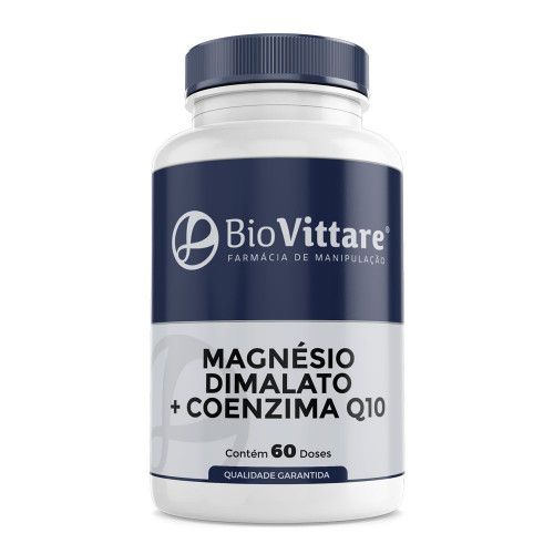 Magnésio Dimalato 300mg + Coenzima Q10 100mg 60 Cápsulas