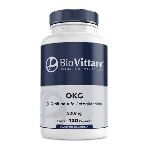 OKG (L-Ornitina Alfa Cetoglutarato) 500mg 120 Cápsulas