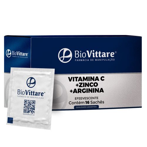 Vitamina C + Zinco + Arginina Efervescente 16 Sachês