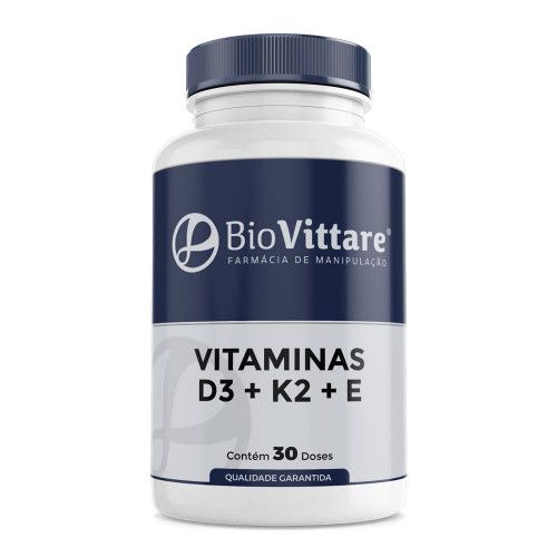 Vitamina D3 10.000 UI + Vitamina K2 100mcg + Vitamina E 700 UI 30 Doses